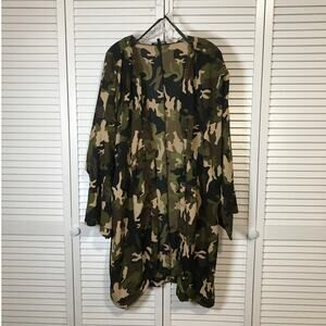 New Glory Camouflage Light Weight Long Sleeve Long Cover Up 3X